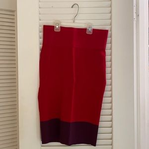 Express small red and purple high waisted pencil skirt